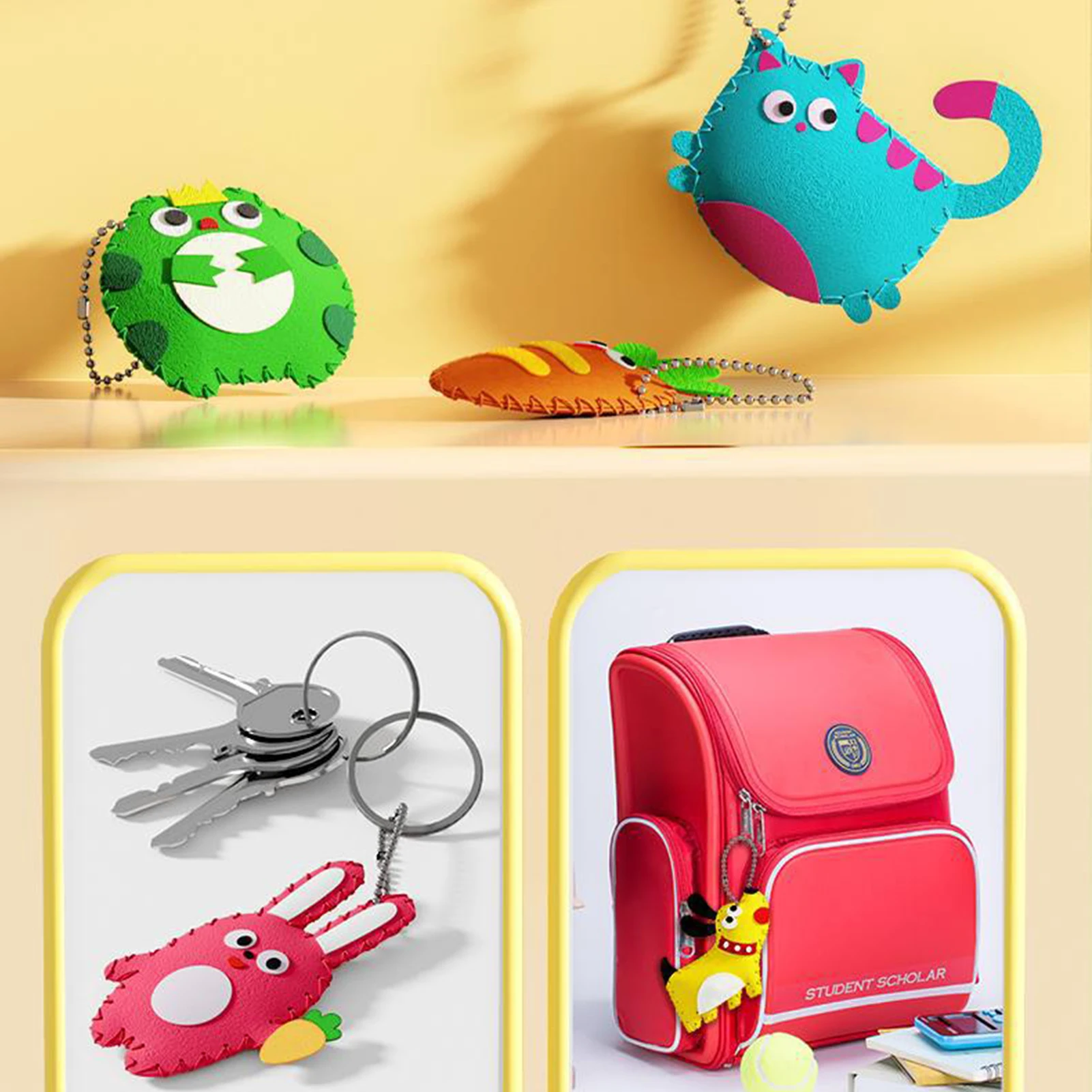 Kit d'artisanat d'animaux aléatoires, ensemble de couture éducatif, kits d'artisanat en feutre pour enfants, ensemble d'artisanat et de couture pour enfants de 8 à 12 ans