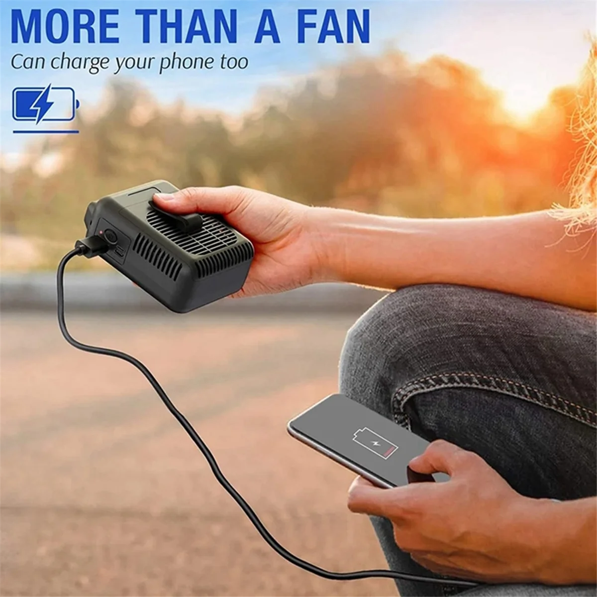 8000mA Rechargeable Waist Clip on Fan,Neck Fan,Portable Outdo Sports Work Fan,Adjustable Air Outlet Low Noise