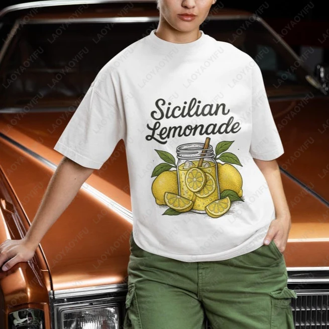Limonada siciliana unissex softstyle camiseta diversão verão cítrico gráfico presente perfeito para amantes de limão moda algodão macio topos