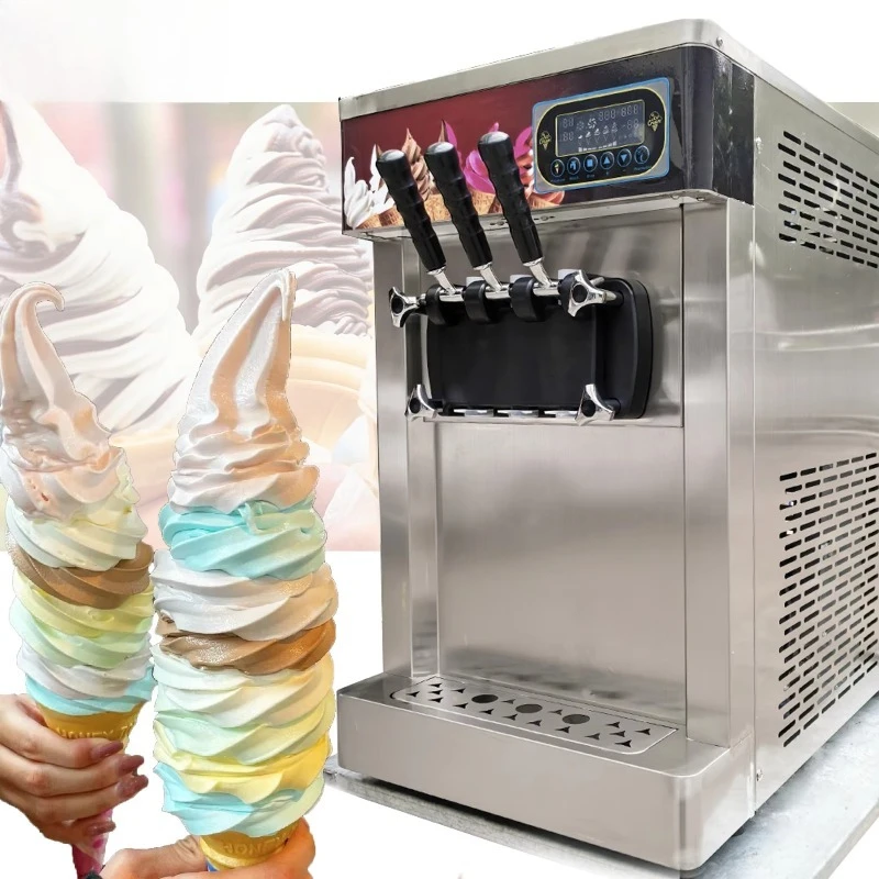 

3 Flavor Soft Ice Cream Machine Maker for Business Automatic Soft Serve Ice Cream Machine for Ice Cream Car