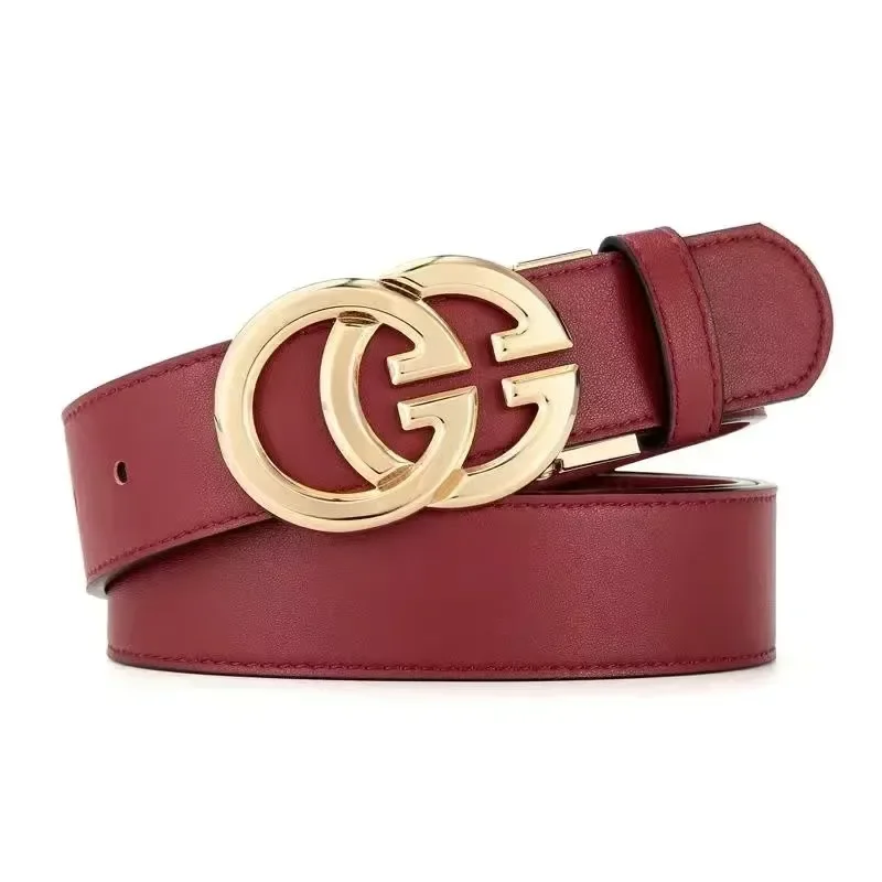 2023 new Full grain leather Brand Belt Fashion Men Top Quality Genuine Luxury Designer Leather Strap Male Metal