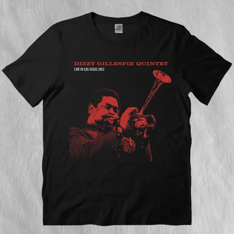 Dizzy Gillespie Vintage 1963 Jazz Concert Style Black Full Size Tee Shirt