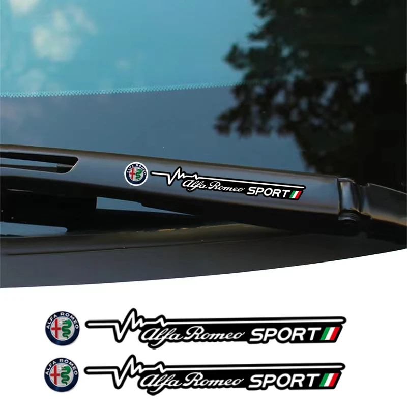 Car Window Wiper Stickers Creative Stickers For Alfa Romeo 4C 159 Spider Giulia Giulietta 156 Tonale 8C Auto Emblem Decor Decals
