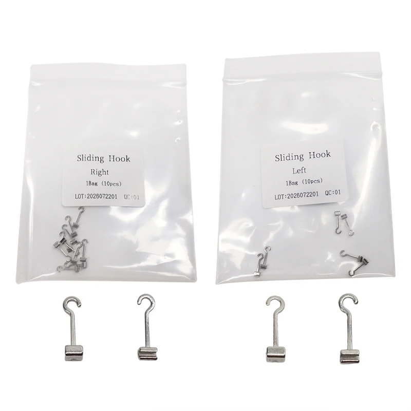 10Pcs/Bag Dental Orthodontic Crimpable Hook Sliding Traction Curved Hook Multi-Function Hook Fixed