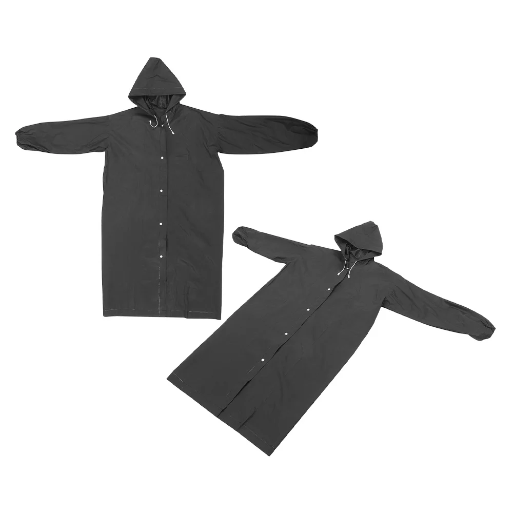 

2pcs Long Raincoat For Adults Heavy Duty Waterproof Poncho Lightweight Foldable For Outdoor Travel Hiking Camping Emergency Use