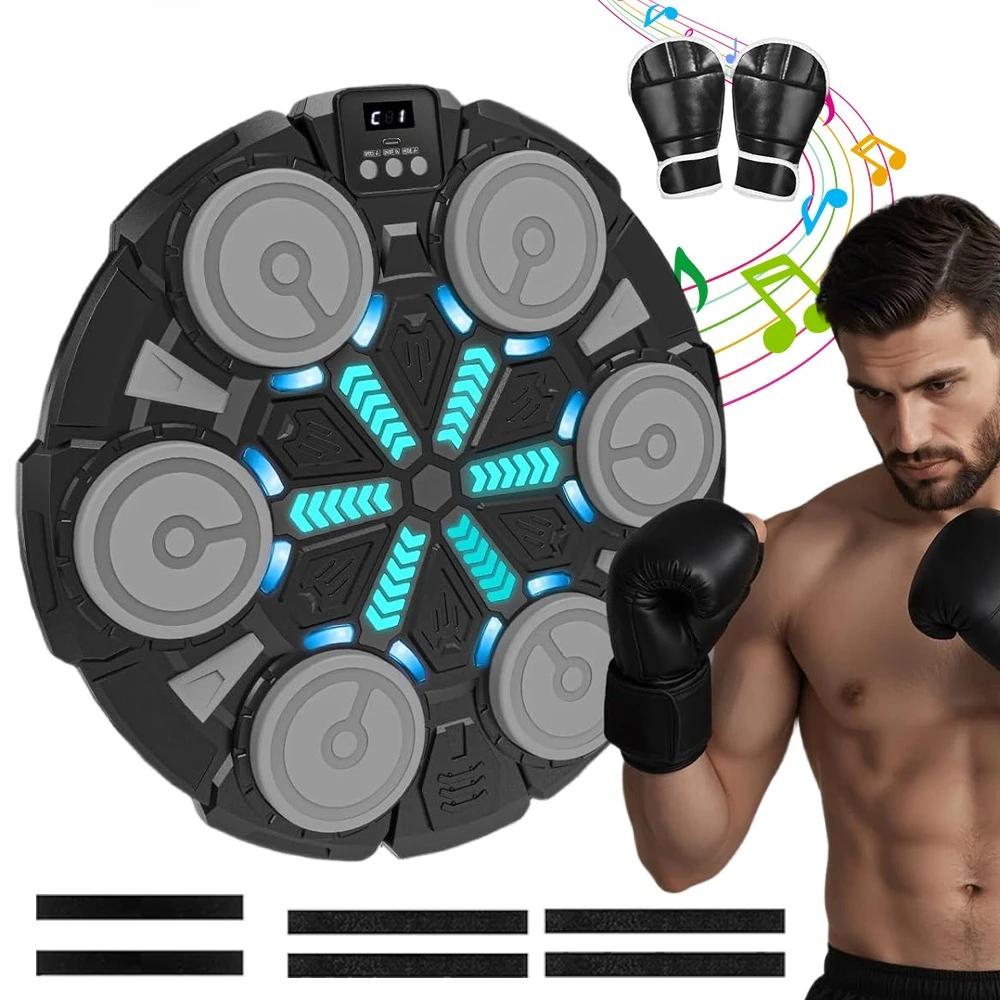 Machine de boxe interactive 3 modes, 5-6 niveaux de vitesse, pour fitness et entraînement, à fixer au mur, pour 2 personnes de tous âges, avec mode rythme et cible d'entraînement réactive, idéale pour la maison, le bureau ou la salle de sport.
