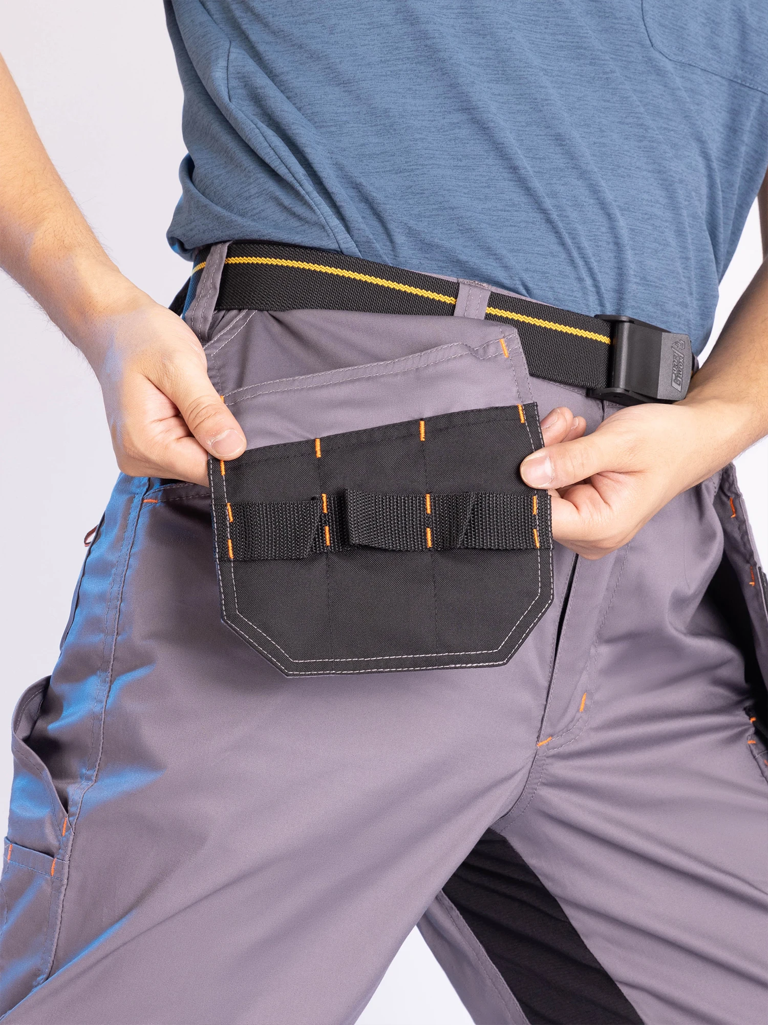 Pantalones Cargo para hombre con bolsa de herramientas colgante, pantalones de trabajo al aire libre resistentes al desgaste, pantalones elásticos multiusos con bolsillos grandes
