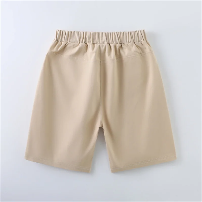 2023 new five-point pants boy's summer trend casual 5 points pants shorts cotton  Black khaki