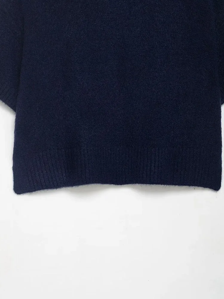 المرأة 2025 الخريف موضة جديدة كسول نمط عادية محبوك قميص شيك قصيرة الأكمام فضفاضة سترة البلوز #6