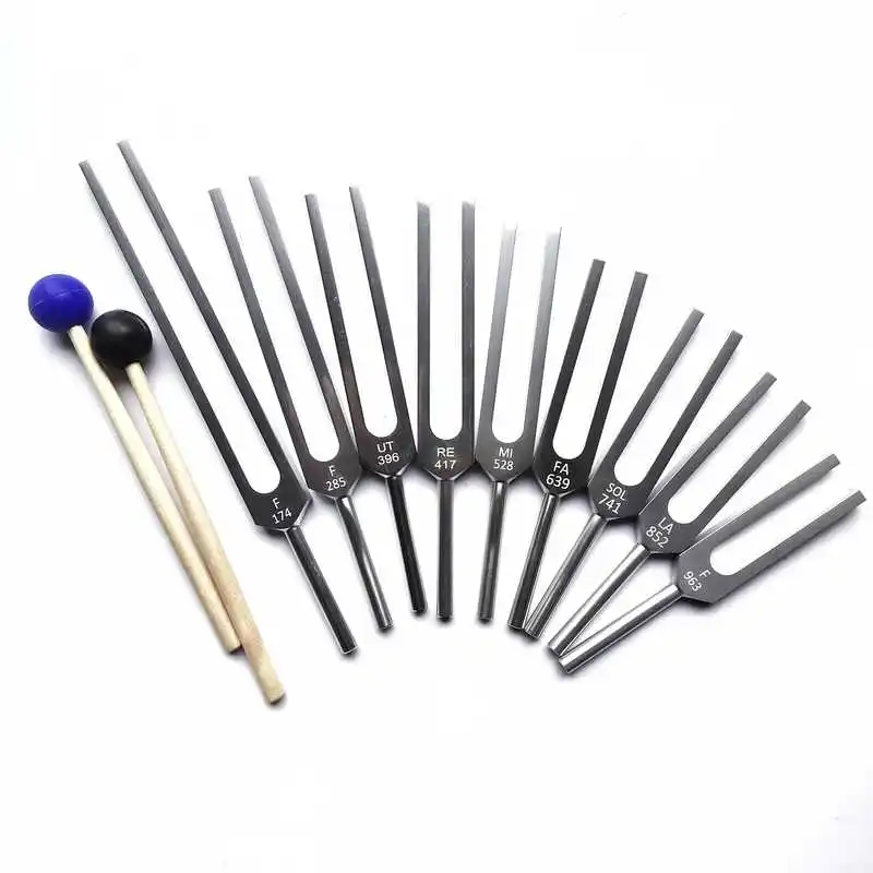 Ensemble de diapasons portables pour la guérison sonore, diapasons de guérison sonore pour adultes, instrument de percussion professionnel, outils de méditation par fréquence