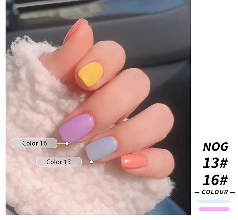 Vendeeni 18 Farben Regenbogenfarben Gel-Nagellack Sommer Bunter UV-LED Soak-Off Gel-Lack Macaron Nagelkunst Gel-Lack 15ml – Detail 8