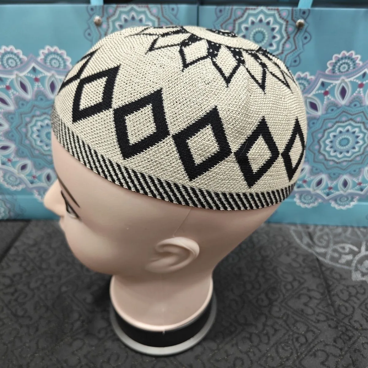 شحن مجاني قبعات مسلمة للرجال Colthing الكروشيه متماسكة قبعة تركيا الكوفي الإسلامي الكيباه اليهودية عمامة الأبيض القطن شبكة 0786 #6