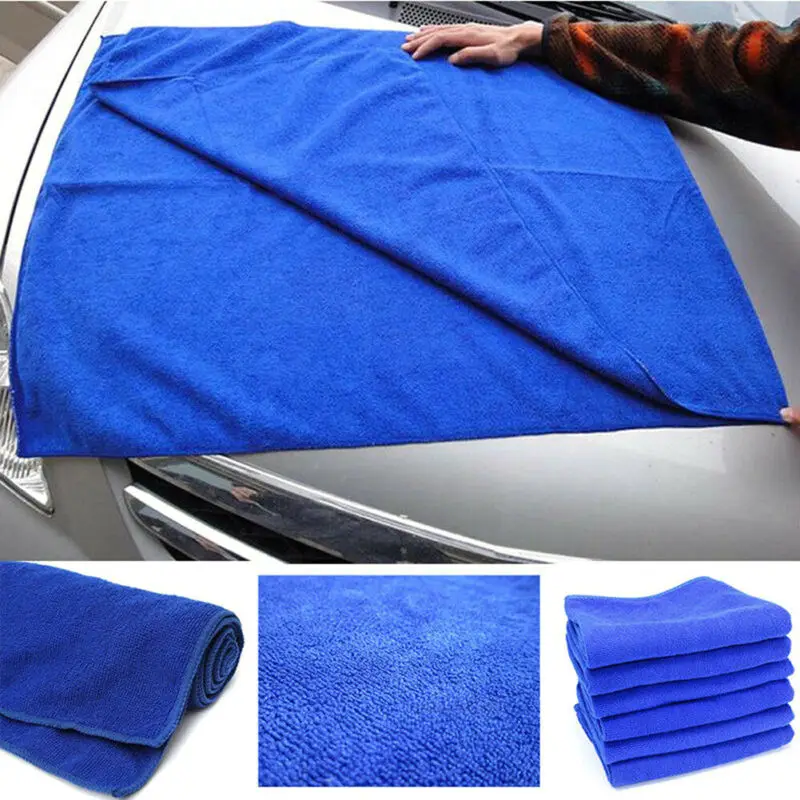 Pano toalha de limpeza do carro sem fiapos lavagem absorção de água grande absorção de microfibra azul cuidados detalhando polimento