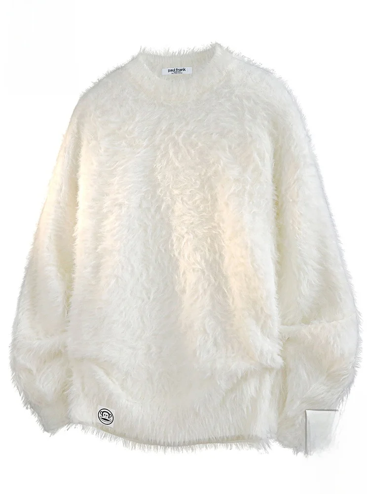 

Мужской свитер Paul Frank с круглым вырезом, однотонный, повседневный, свободный, теплый, мягкий, из смесового полиэстера, осенний, модный, удобный трикотаж