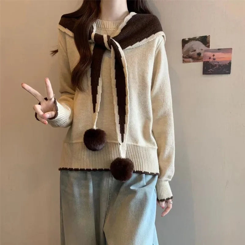 

Fashion 2025 Loose Ladies Pullovers Autumn and Winter Clothes Long Sleeve Attractive Basic Wear To Work Women's Knit Sweater