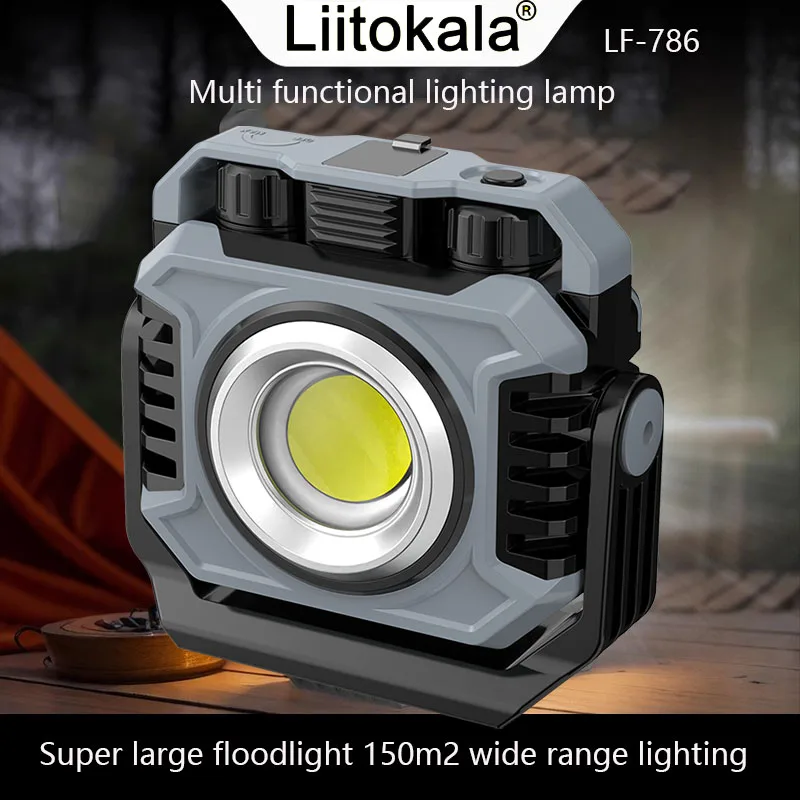 

LiitoKala LF-786 Ультра яркий рабочий фонарь для обслуживания на открытом воздухе Светодиодная магнитная зарядка длительного выноса двойного источника света