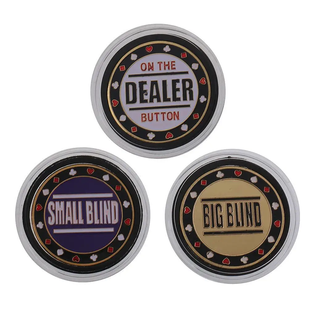 1 Dealer 1 Small Blind 1 Big Blind Poker Chips Set Poker Card Guard