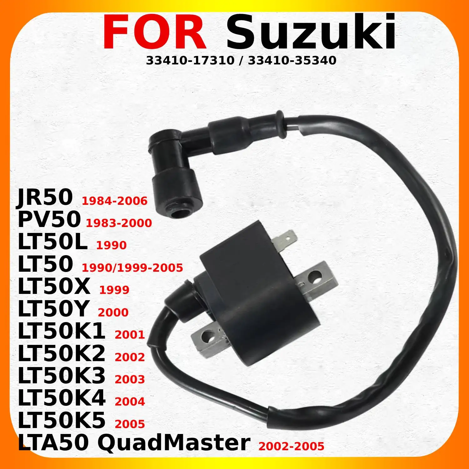Bobina de ignição do motor de partida de peças de motocicleta para Suzuki JR50 PV50 LT50 RG80 AX100 AX115 DS80 JR80 RMX50 SMX50 OEM: 3310-17310