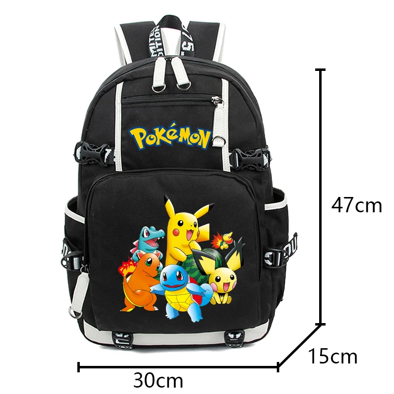 Anime Pokemon Pikachu Uzumaki Backpack for Teen Boy Girl Back To School Bag Student Schoolbag Leisure Travel Bag