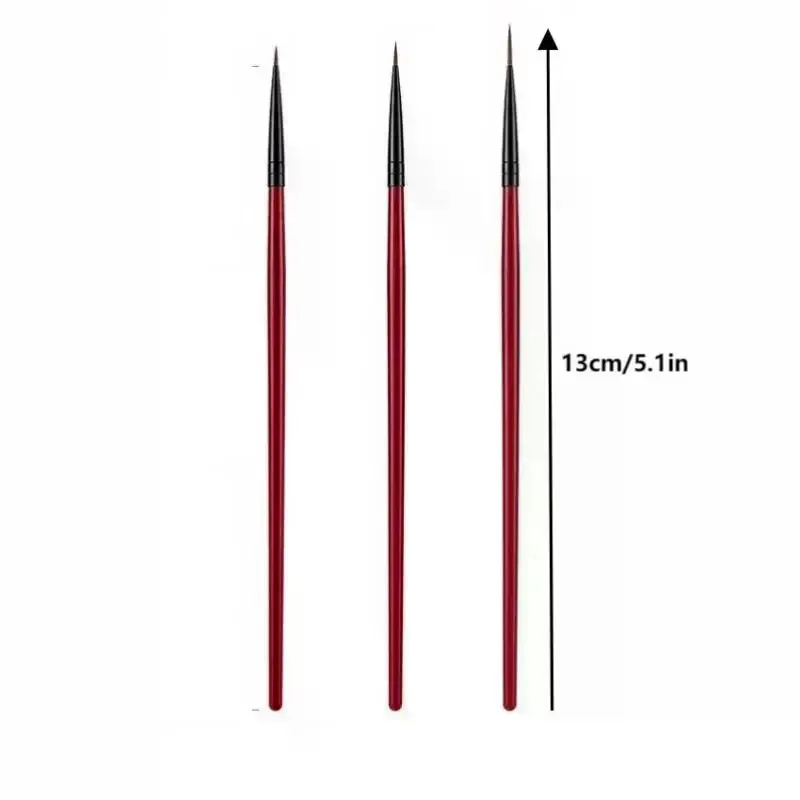 3本セット UVジェルポリッシュ ネイルアートブラシ ネイルアートライナーブラシ 細部描画用 ファインライナーブラシ ネイルデザインツール