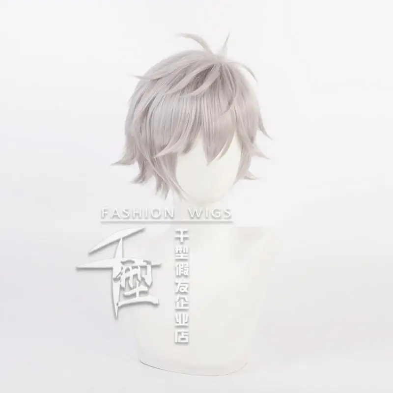 Anime Eva Nagisa Kaworu Cosplay Pruik Zilvergrijs Kort Haar Hittebestendige Synthetische Halloween Feestaccessoires Rekwisieten