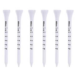 50 Pcs 83mm Wood Golf Tees Professional White Wooden Striped Digital Scale Golf Ball Holder Golf Accesories ﻿