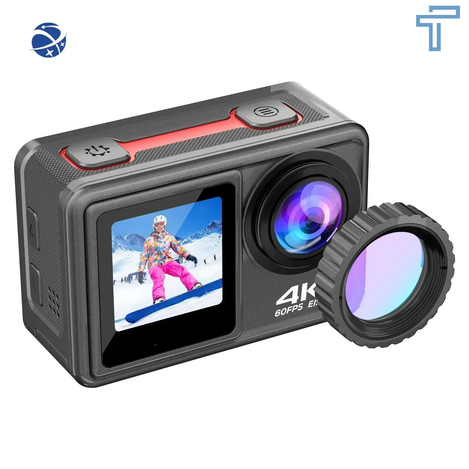 Original brand new new style selfie camera dual screen 24MP 4K 60fps EIS interchangeable lens sports action camera