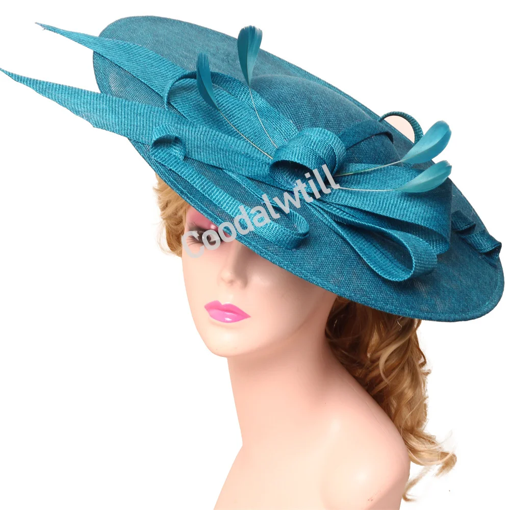 

New Chic Bow Hair Accerroeis Hat Party Tea Big Millinery Cao Frmme Race Wedding Chaopeau Cap Derby Chuerh Elegant Race Hats