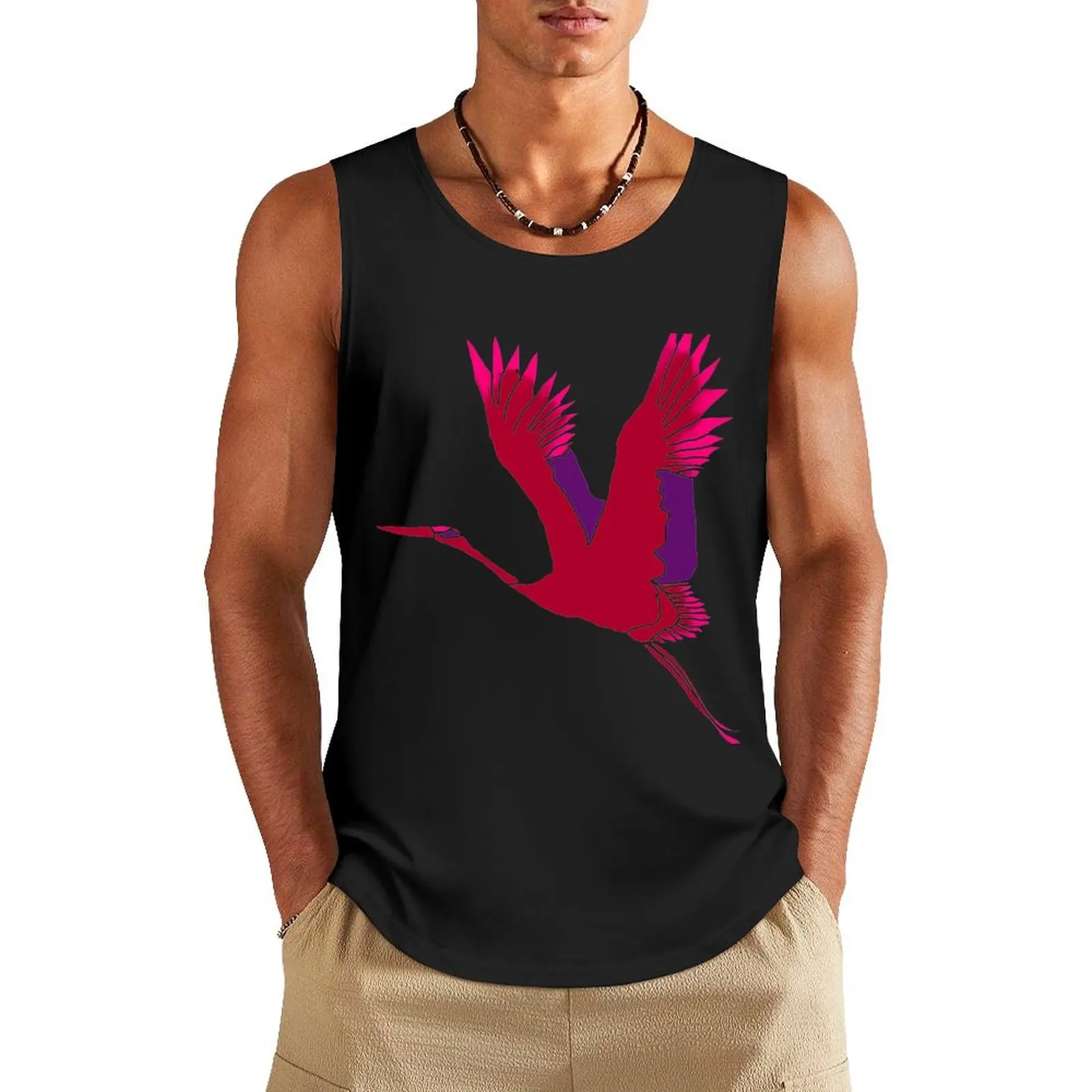 

Asayake Tsuru Tank Top Men's clothing brands Bodybuilding clothing man Clothing