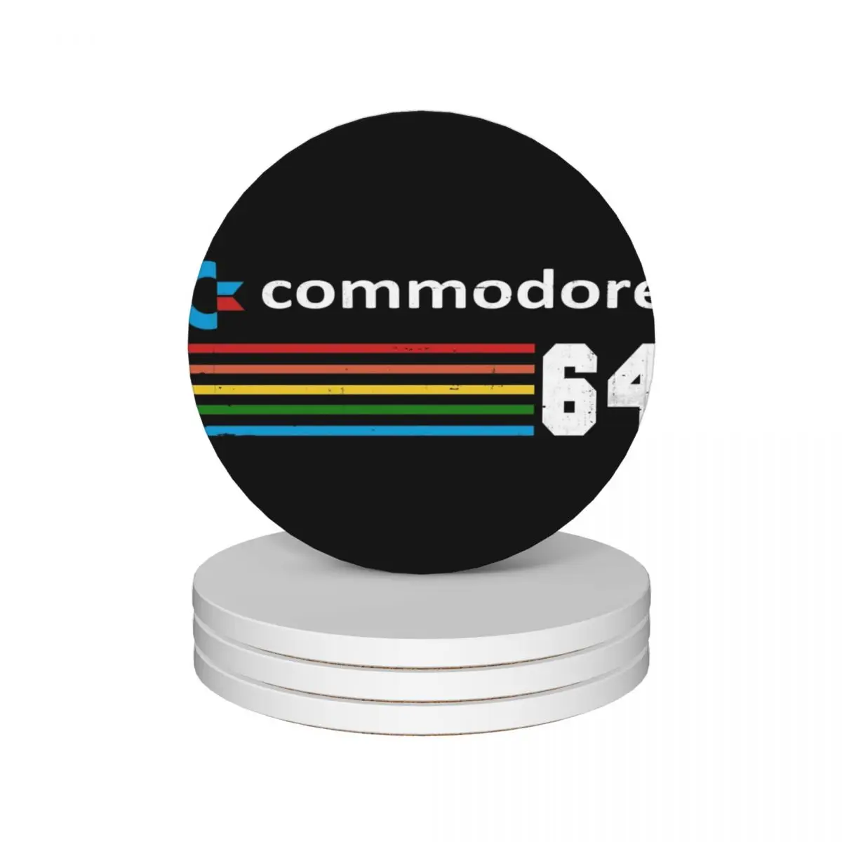 

COMMODORE 64 COMPUTER Ceramic Coasters (Set of 4) Creative christmas tea custom white Coasters