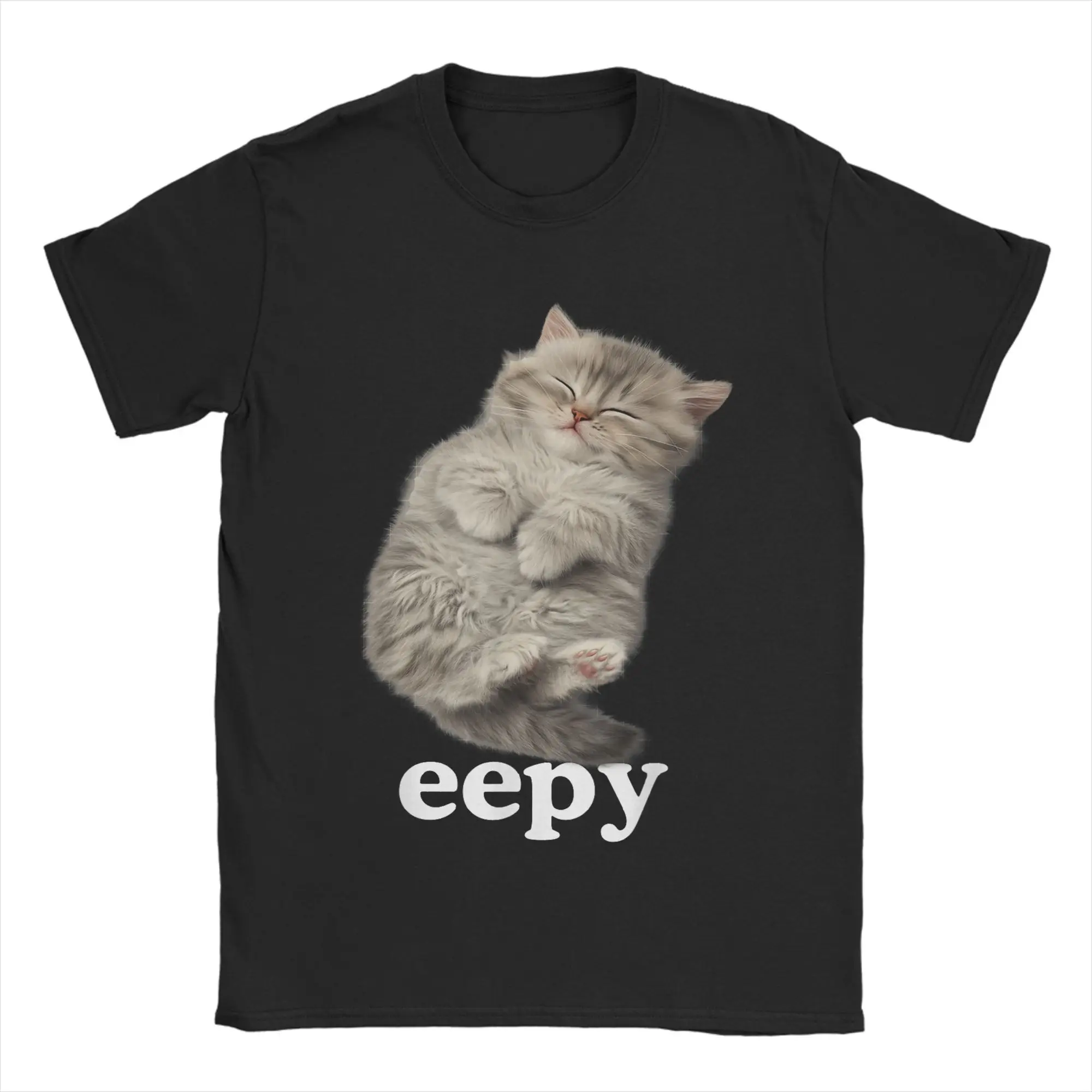 Women T-Shirt Eepy Cat Sleepy Cat Meme Awesome Tee Shirt Short Sleeve Round Neck Harajuku Short Sleeve Casual Aesthetic Clothes