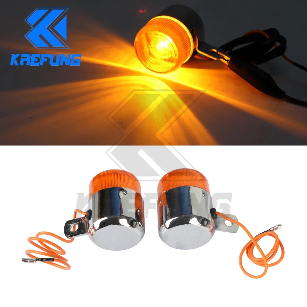 Motorcycle modified metal chrome-plated retro turn signal indicator signal turning light corner light command light amber flash