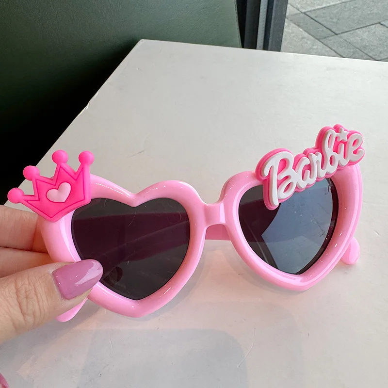 Kawaii Sweet Barbie Children Girls Love Sunglasses Anime Cartoon Fashion Kids Birthday Photo Eyeglasses Glasses Decoration Gifts