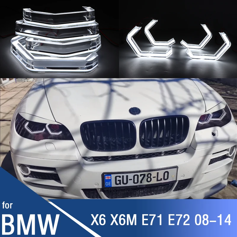 

for BMW X6 X 6 M X6M E71 E72 2008-2014 Car Accessories LED Crystal M4 Iconic Style Angel Eyes Light