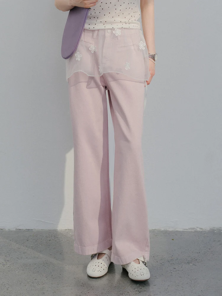 

Bluwhite Light Lav Straight Leg Jeans Good Fit Leg Lengthening High Waist Long Pants Women's Casual Faion