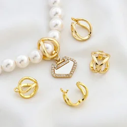 3Pcs Brass 18K Gold Plated Pearl Enhancer Clasp Pendant Bail Connector For Diy Bracelet Necklace Jewelry Making Accessories