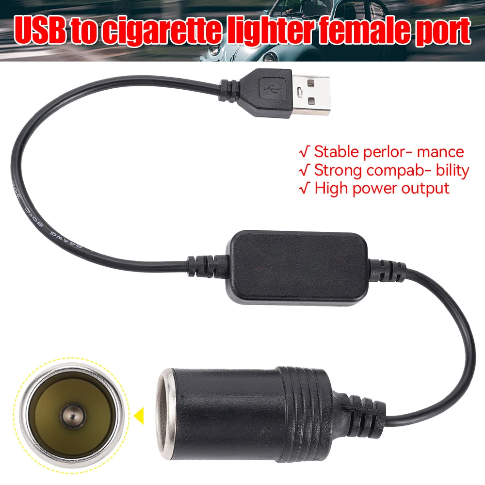 5V 2A USB To 12V Cigarette Lighter Socket USB Male to Female Cigarette Lighter Adapter Converter Car Electronics Accessories