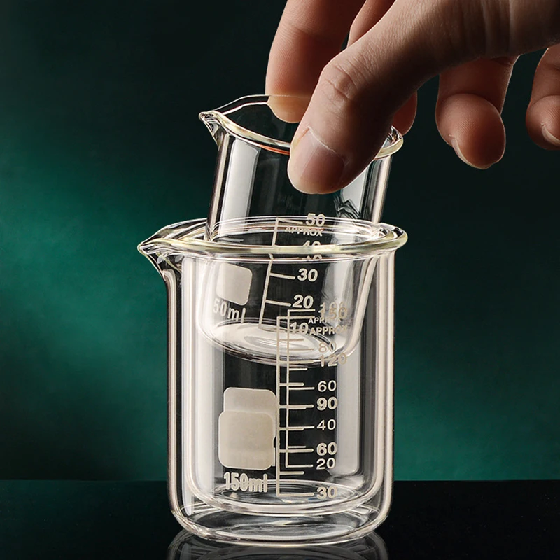 50/100/150/250/500/1000ml High Borosilicate Glass Measuring Cup Clear Scale Cup Laboratory Beaker Kitchen Baking Measuring Cup