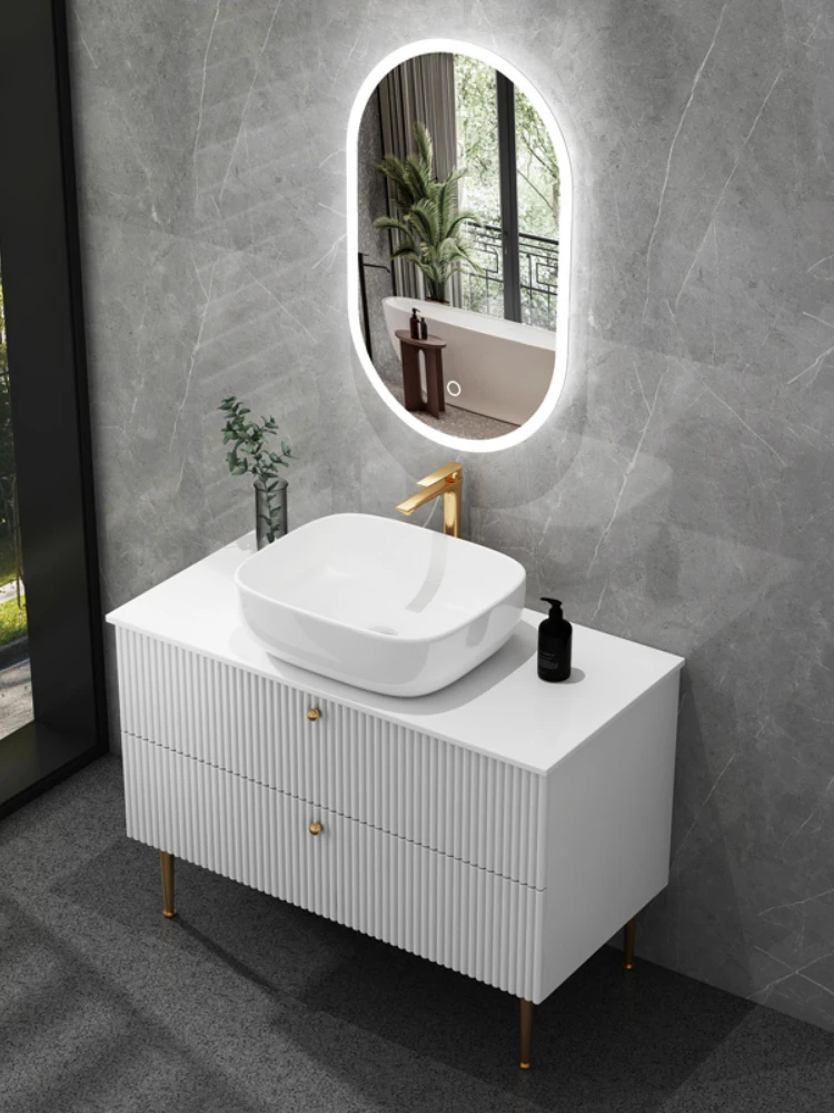 Light Luxury Rock Plate Hand Wash Modern Simple Marble Bathroom Cabinet