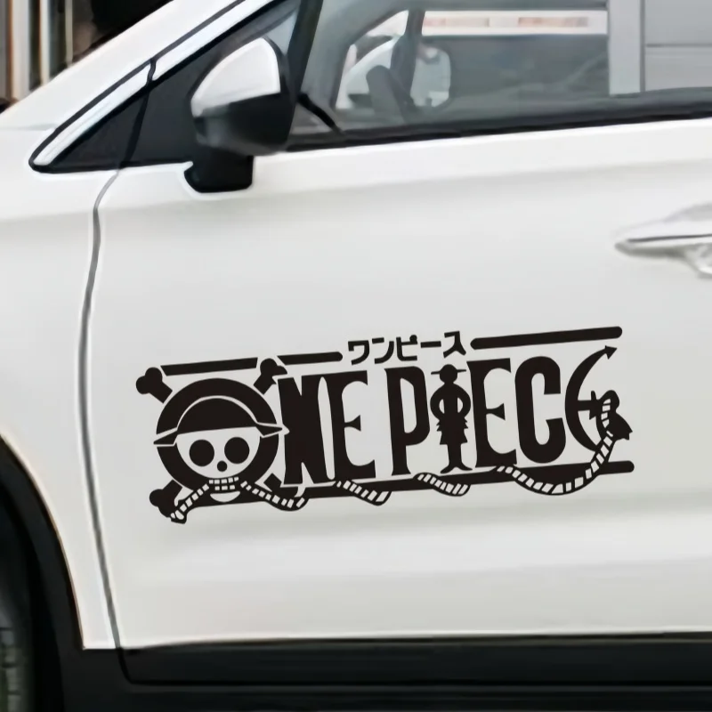 One Piece Luffy Car Window Stickers Anime Zoro Rear Windshield Decorative Stickers Cartoon Auto Scratch Masking Film Gifts