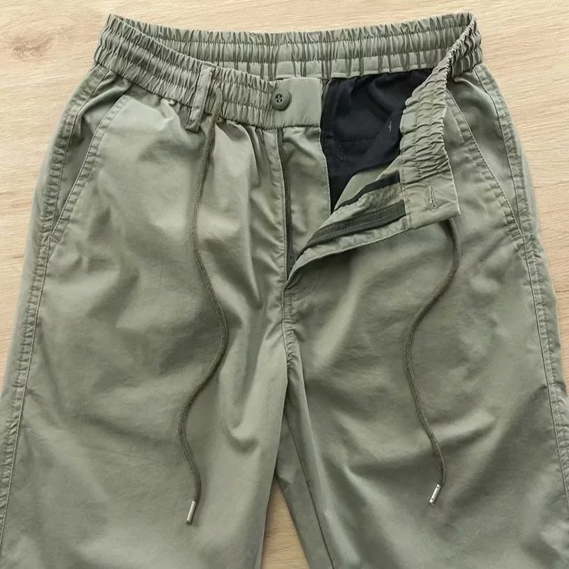 Simple cargo pants drawstring casual loose outdoor sports pants