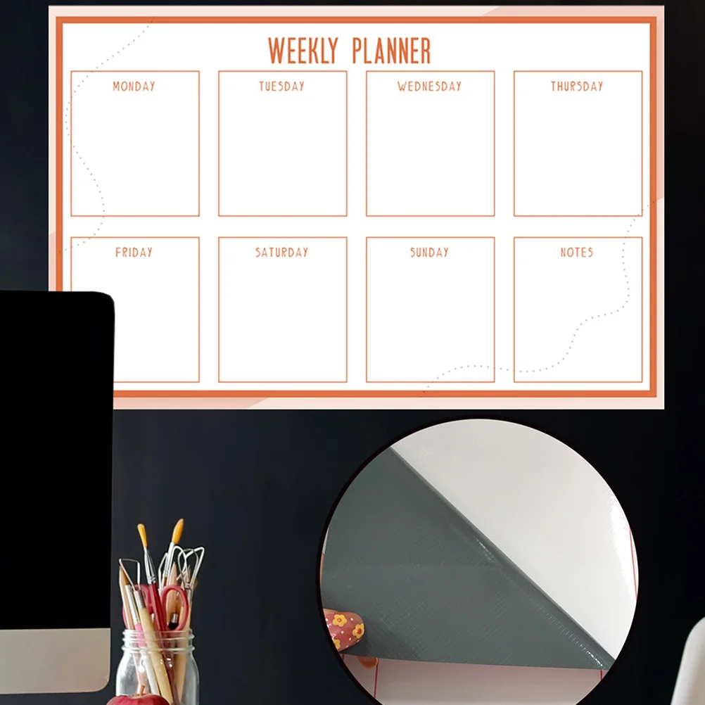 

1 set 1 Set Whiteboard Sticker Dry Erase Weekly Planner For Graffiti Office Classroom Organizer Pasteable Wall