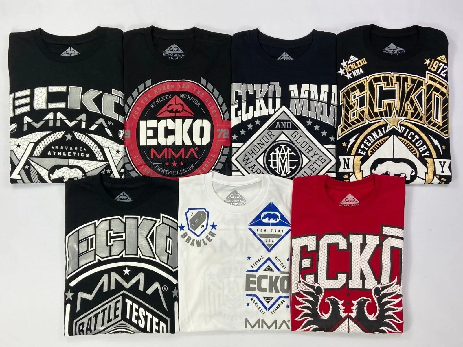 Ecko Unltd MMA Cotton T-Shirt Men Woman American Retro Oversized Short Sleeves Punk Boxing Win Tops