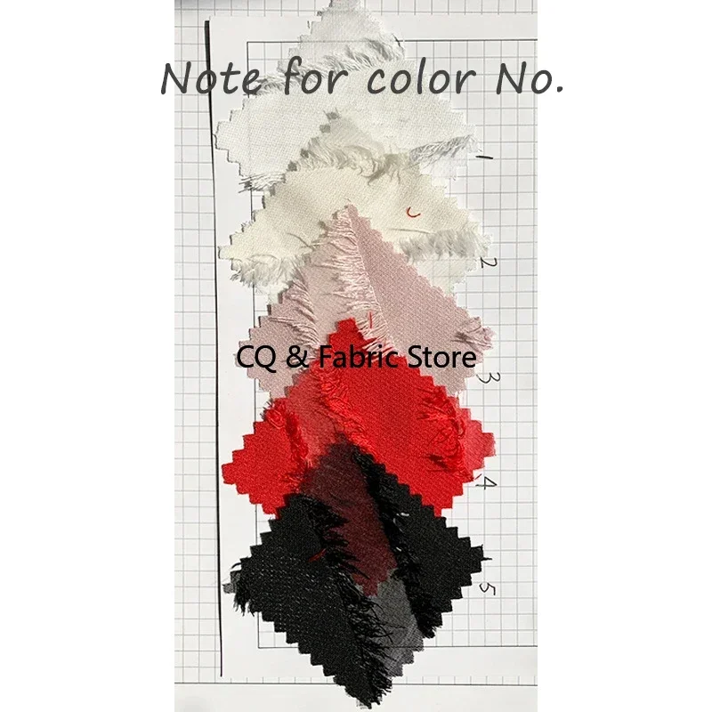 Chiffon Cut Flower Tassel Jacquard Fabric Diagonal Stripe Slightly Transparent Spring and Summer New Fabric DIY Shirt Dress