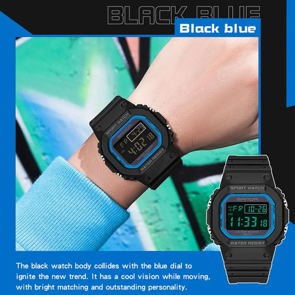 Reloj electrónico de larga duración para hombre, cronógrafo deportivo multifuncional, resistente al agua, preciso, con luz nocturna, inoxidable