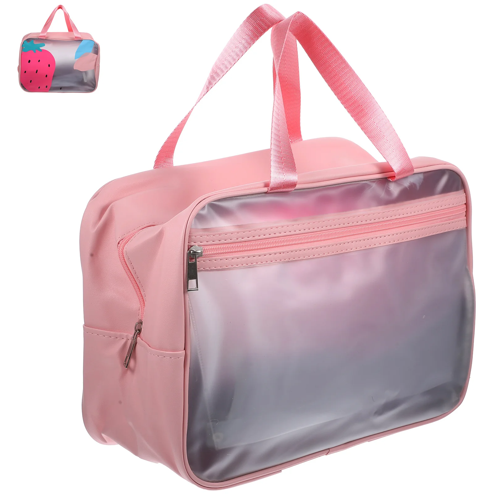 

Clear Travel Makeup Bag Organizer Waterproof Portable Storage Bag Large Capacity Wet Dry Separation Design for Swimsuit