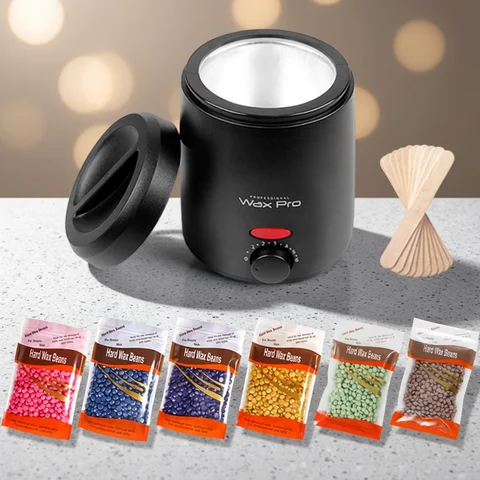 Wax Heater Machine for Hair Removal Wax Melting Pot with Wax Beans Kit 200ml Depilation Paraffin Waxing Warmer Dipping Pot