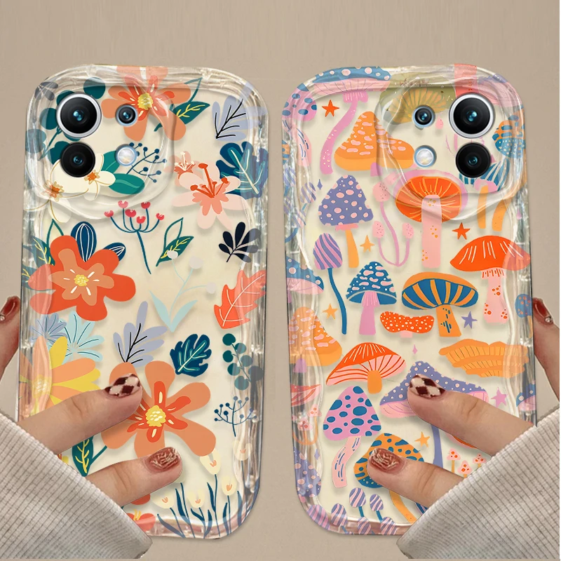 

Красочный чехол с цветком гриба для Xiaomi 13T 14T 12T 13 12 11 11i Lite 5G 10T POCO X5 X6 Pro X3 NFC X4 GT F3 F4 F5 F6 M6 M5S C65