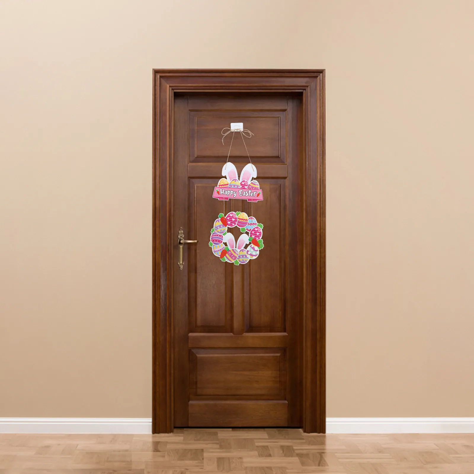 Easter Paper Hanging Sign Door Pendant Wall Decor Crafted with Natural Breathable Material Indoor Outdoor Party Photo Prop