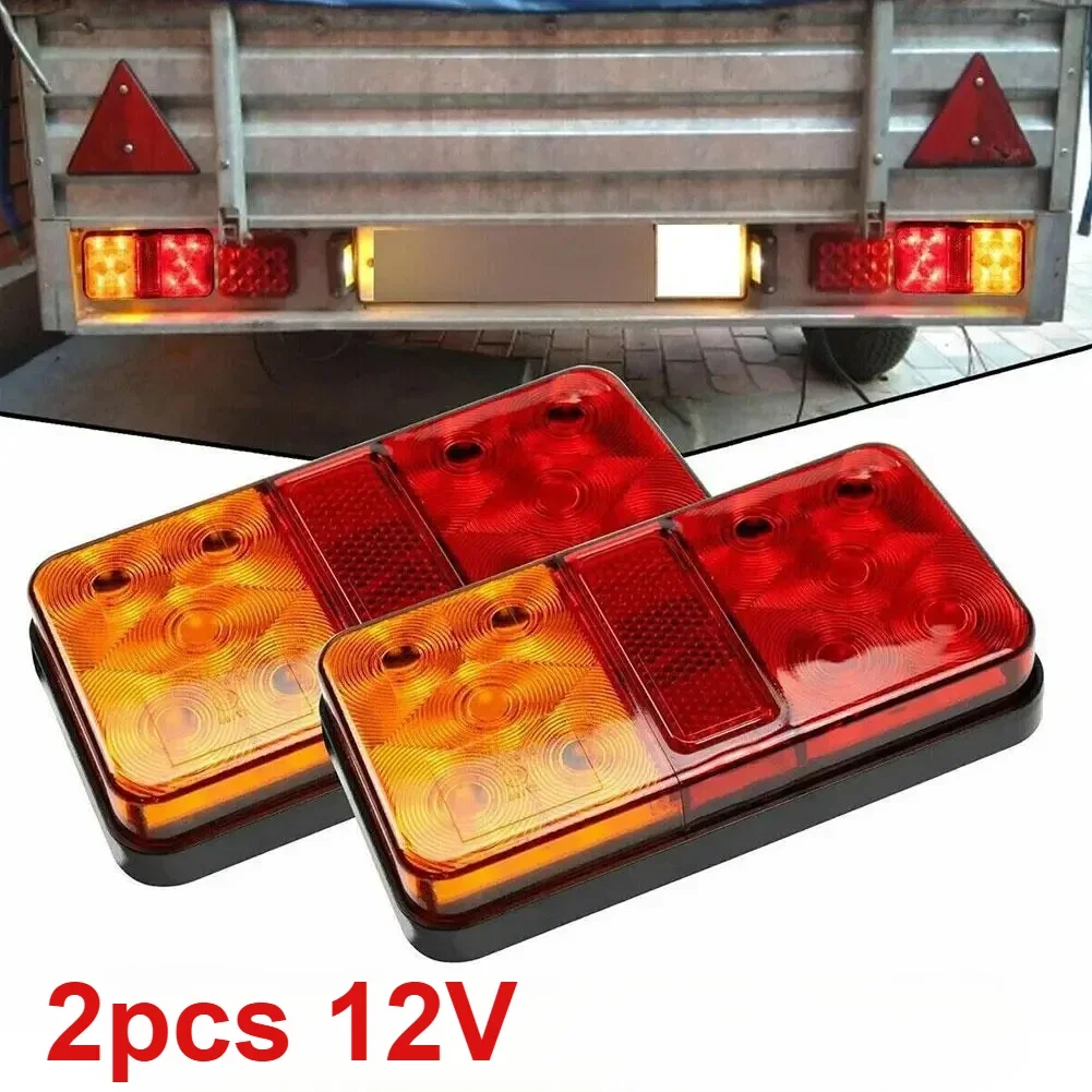 2Pcs 12V/24V/12-80V LED Truck Tail Lamp Taillight Turn Signal Indicator Stop Lamp Rear Brake Light For Car Truck Trailer Ca Y4P9